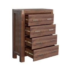 Nowra 4 Drawer Tallboy Chocolate -Furniture Shop 04 113