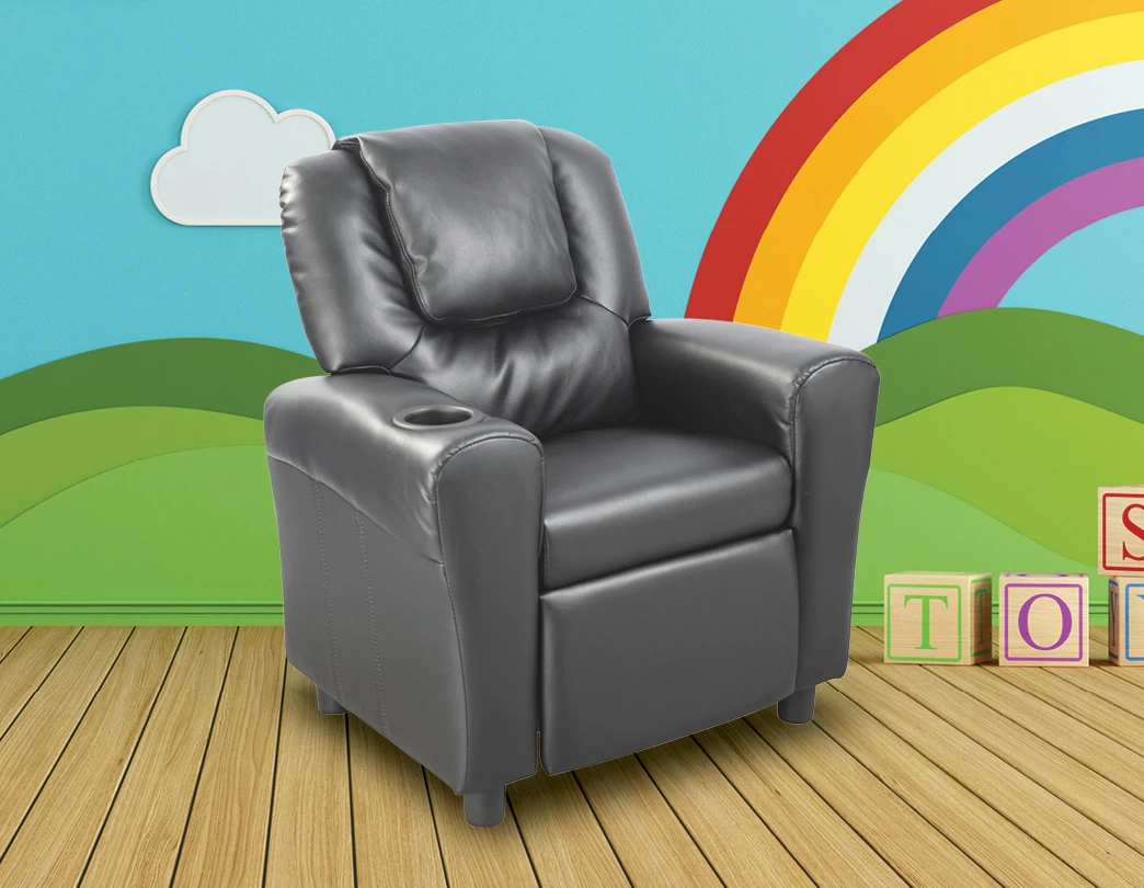 Leather Kids Recliner 3 Leather Kids Recliner