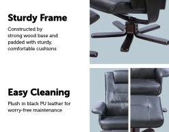 PU Leather Massage Chair Recliner Ottoman Lounge Remote -Furniture Shop 771935 3 1