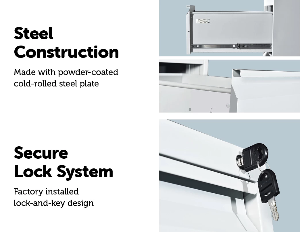 3-Drawer Shelf Office Gym Filing Storage Locker Cabinet 5 3-Drawer Shelf Office Gym Filing Storage Locker Cabinet - Image 3