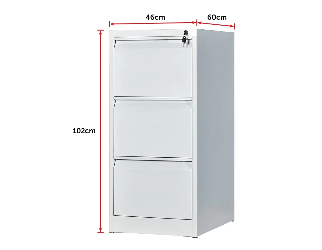 3-Drawer Shelf Office Gym Filing Storage Locker Cabinet 7 3-Drawer Shelf Office Gym Filing Storage Locker Cabinet - Image 5