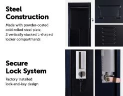 Two-Door Office Gym Shed Storage Lockers -Furniture Shop 799177 3