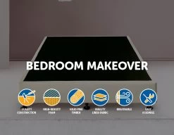 Palermo Queen Ensemble Bed Base Platinum Natural Sand Linen Fabric -Furniture Shop 823171 2 1