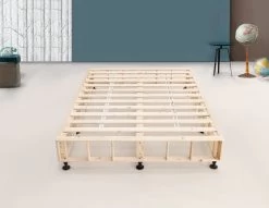 Palermo King Single Ensemble Bed Base Platinum Natural Sand Linen Fabric -Furniture Shop 823211 3