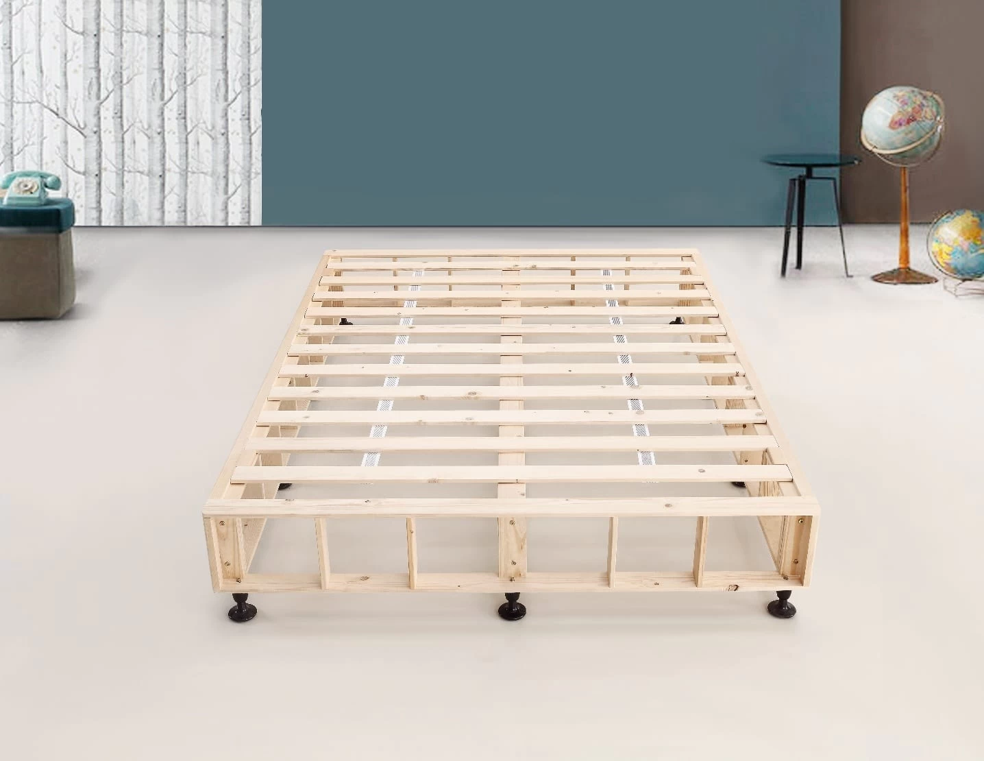 Palermo King Single Ensemble Bed Base Platinum Graphite Linen Fabric 5 Palermo King Single Ensemble Bed Base Platinum Graphite Linen Fabric - Image 3