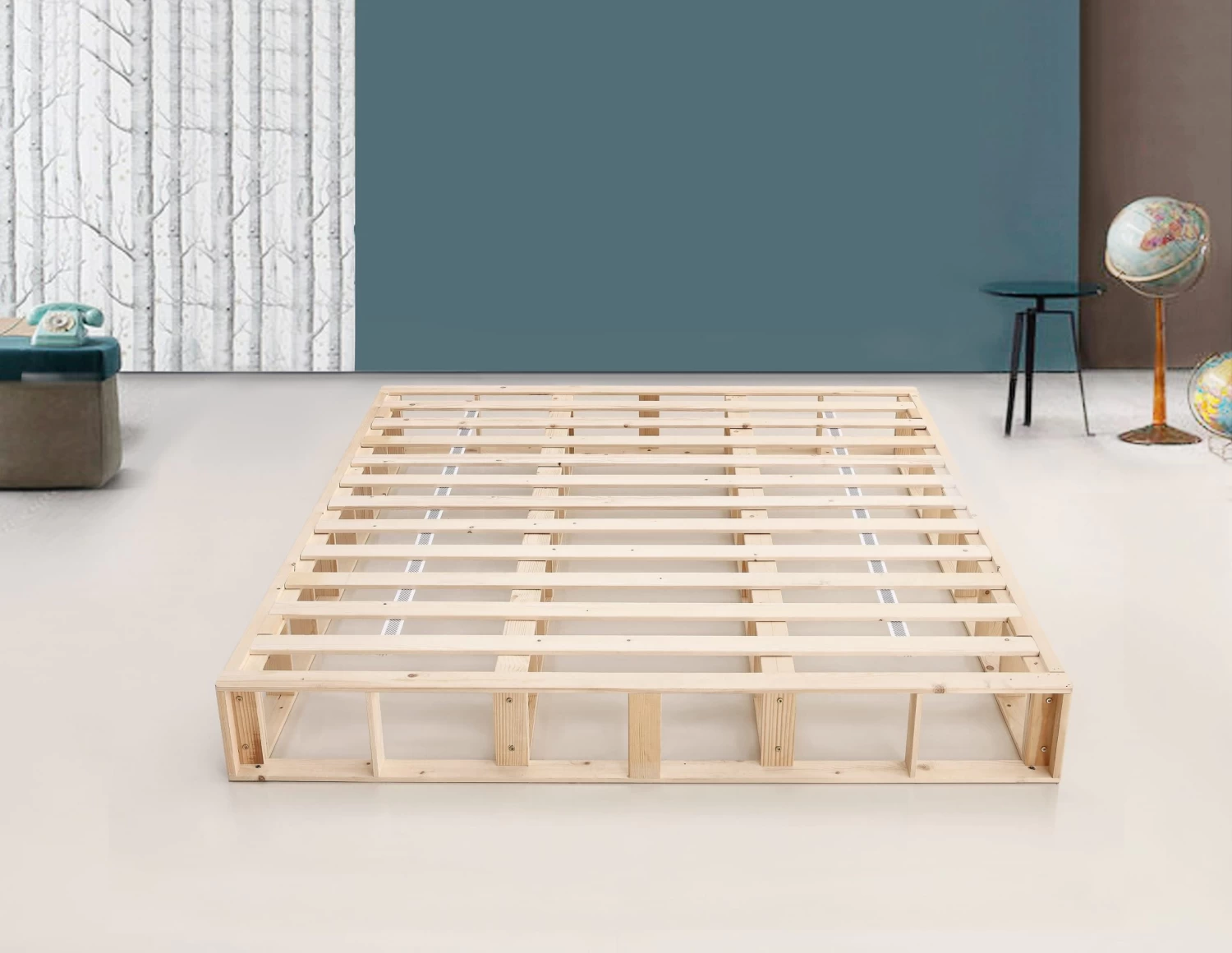 Palermo King Ensemble Bed Base Platinum Light Grey Linen Fabric 6 Palermo King Ensemble Bed Base Platinum Light Grey Linen Fabric - Image 4