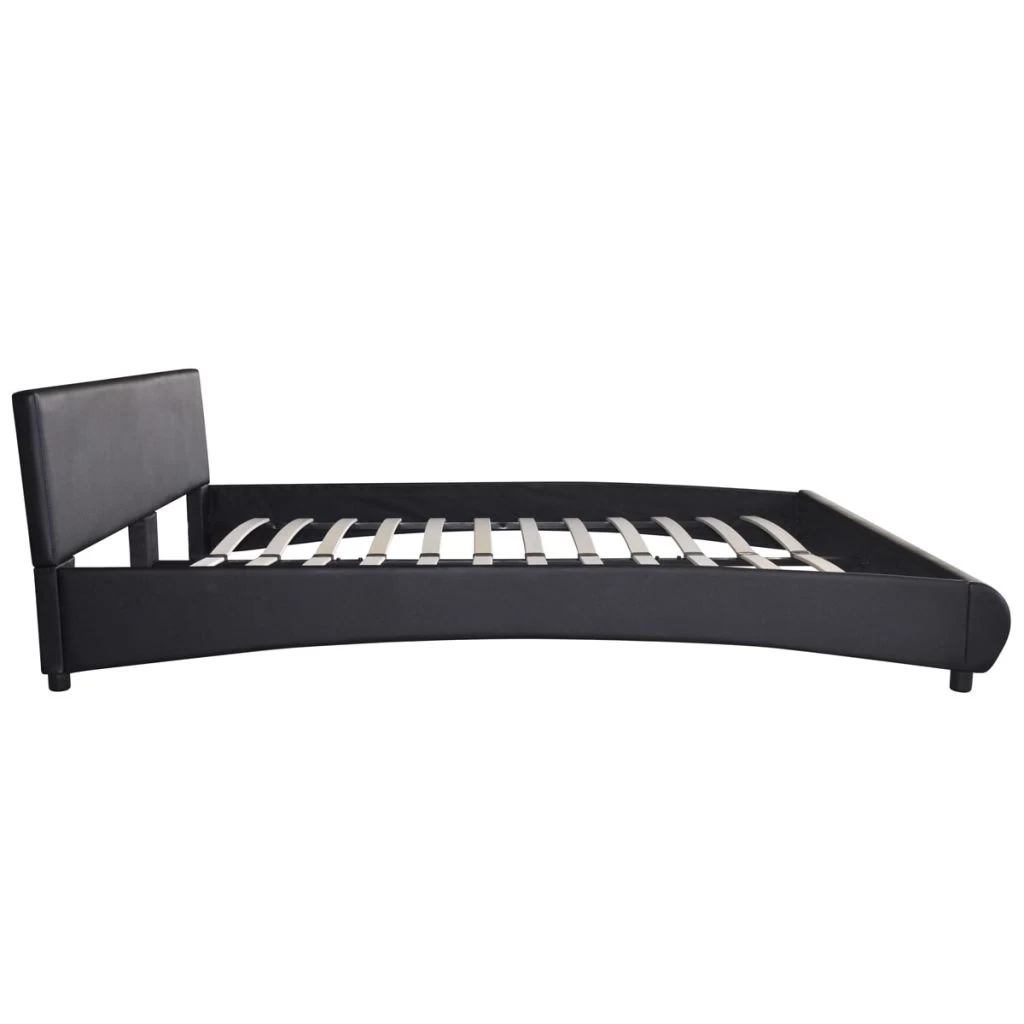 Bed Frame Black Faux Leather Double Size 7 Bed Frame Black Faux Leather Double Size - Image 5