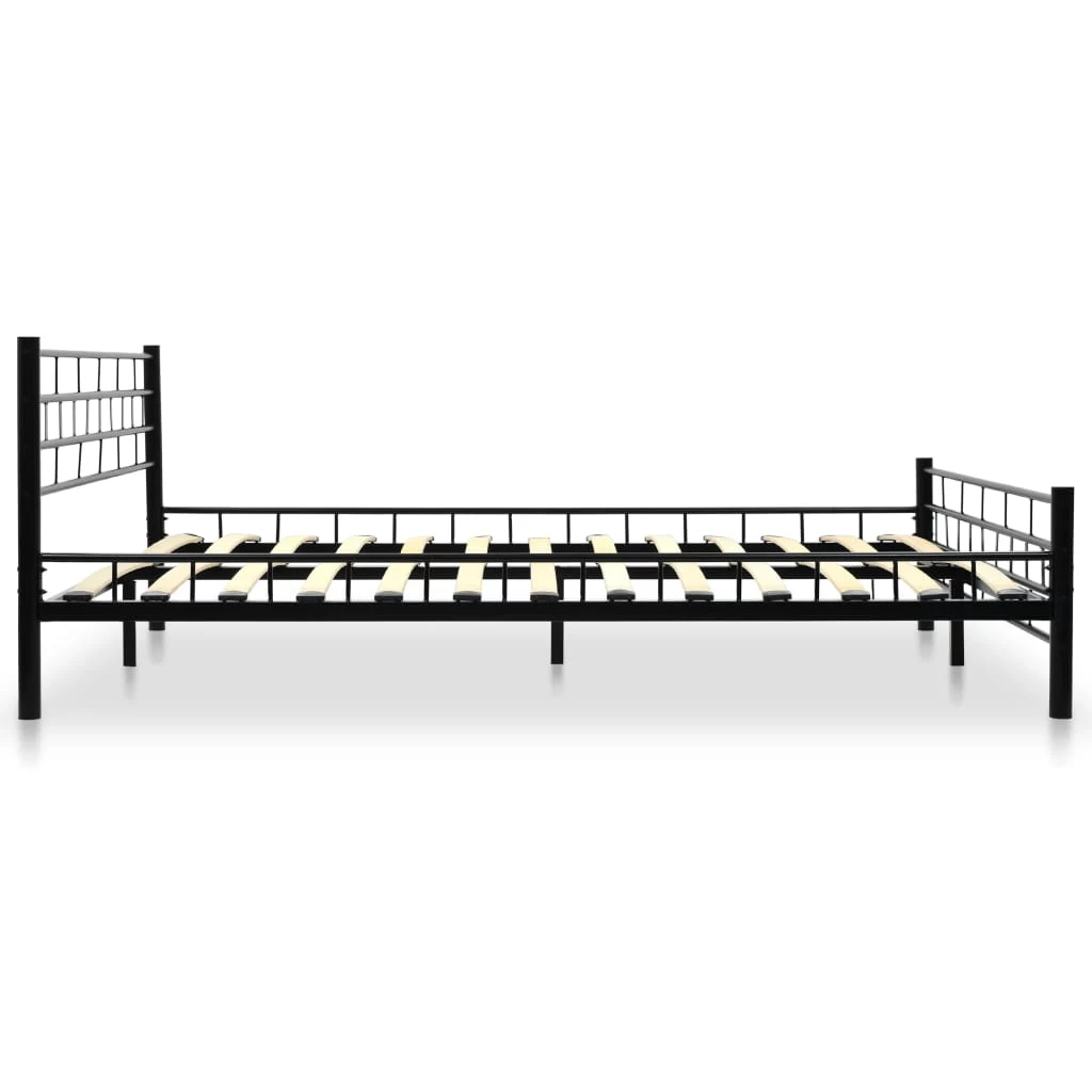 Bed Frame Black Metal 137×187 Cm 6 Bed Frame Black Metal 137×187 Cm - Image 4