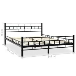 Bed Frame Black Metal 137×187 Cm 15 Bed Frame Black Metal 137×187 Cm -Furniture Shop 8718475711537 g en hd 5