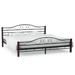 Bed Frame Black Metal 183×203 Cm