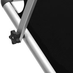 Folding Sun Lounger With Roof Aluminium And Textilene Black -Furniture Shop 8718475875246 g en hd 3