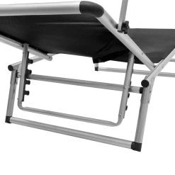 Folding Sun Lounger With Roof Aluminium And Textilene Black -Furniture Shop 8718475875246 g en hd 4