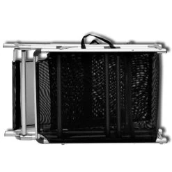 Folding Sun Lounger With Roof Aluminium And Textilene Black -Furniture Shop 8718475875246 g en hd 5