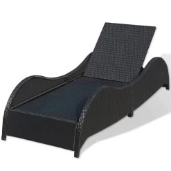 Sun Lounger With Cushion Poly Rattan Black 14 Sun Lounger With Cushion Poly Rattan Black -Furniture Shop 8718475969433 g en hd 4