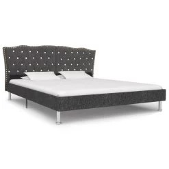 Bed Frame Dark Grey Fabric 183×203 Cm King