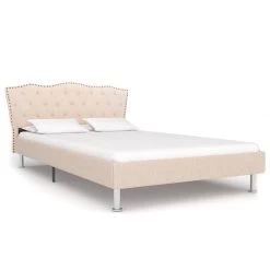 Bed Frame Cream Fabric 106×203 Cm King Single