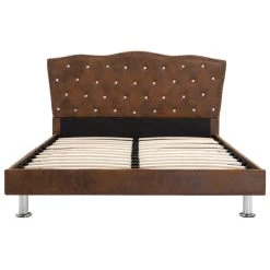 Bed Frame Brown Fabric 106×203 Cm King Single -Furniture Shop 8719883580135 g en hd 2
