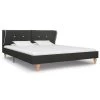 Bed Frame Dark Grey Burlap 183×203 Cm King