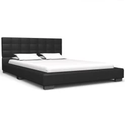 Bed Frame Black Faux Leather 106×203 CmKing Single