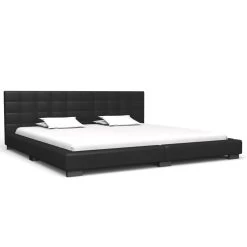 Bed Frame Black Faux Leather 183×203 CmKing