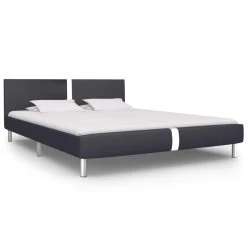 Bed Frame Black Faux Leather King
