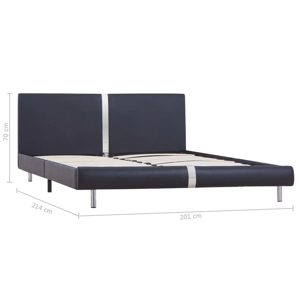 Bed Frame Black Faux Leather King 8 Bed Frame Black Faux Leather King - Image 6