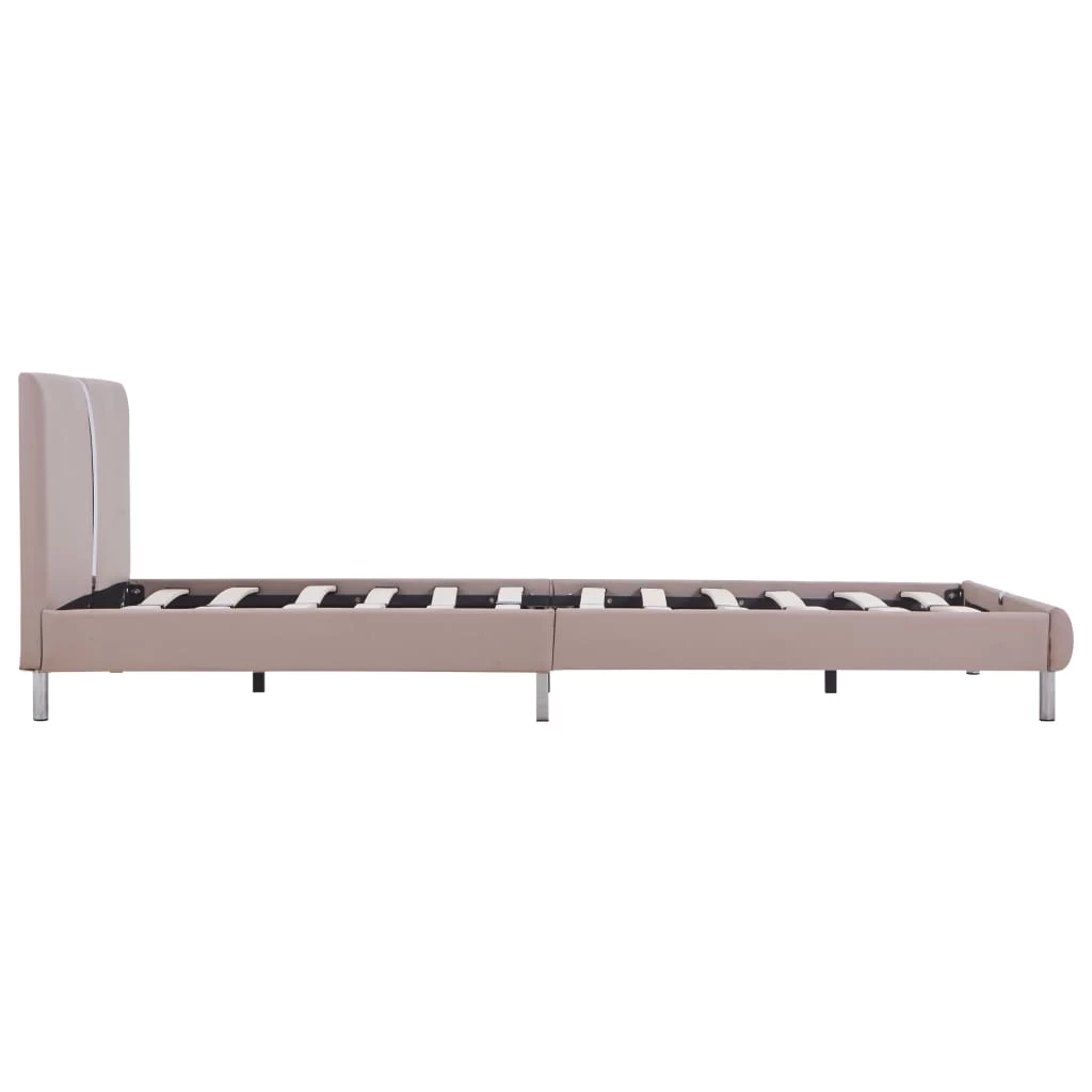 Bed Frame Cappuccino Faux Leather King Single 6 Bed Frame Cappuccino Faux Leather King Single - Image 4