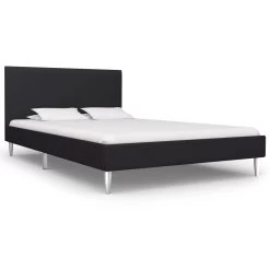 Bed Frame Black Fabric Double