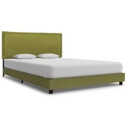 Bed Frame Green Fabric King Single