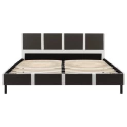 Bed Frame Grey And White Faux Leather 106×203 Cm King Single -Furniture Shop 8719883679808 g en hd 3