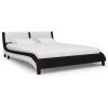 Bed Frame Black And White Faux Leather 137×187 Cm Double -Furniture Shop 8719883679976 a en hd 1