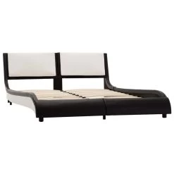 Bed Frame Black And White Faux Leather 137×187 Cm Double -Furniture Shop 8719883679976 g en hd 1