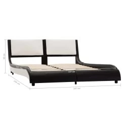 Bed Frame Black And White Faux Leather 137×187 Cm Double -Furniture Shop 8719883679976 g en hd 6