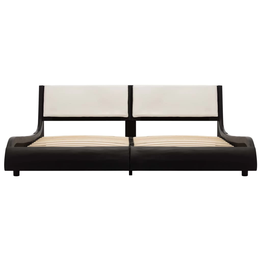 Bed Frame Black And White Faux Leather 183×203 Cm King 5 Bed Frame Black And White Faux Leather 183×203 Cm King - Image 3