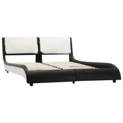 Bed Frame Black And White Faux Leather 106×203 Cm King Single -Furniture Shop 8719883680088 g en hd 2