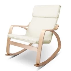 Artiss Fabric Rocking Armchair – Beige