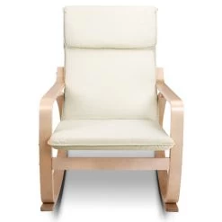 Artiss Fabric Rocking Armchair – Beige -Furniture Shop ARMCHAIR 01 BG 02
