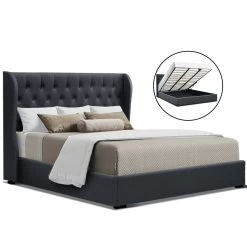 Artiss King Size Gas Lift Bed Frame – Charcoal