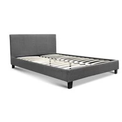 Artiss Double Size Fabric Bed Frame Headboard Grey
