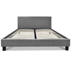 Artiss Double Size Fabric Bed Frame Headboard Grey 14 Artiss Double Size Fabric Bed Frame Headboard Grey -Furniture Shop BFRAME E NEO D GY AB 02