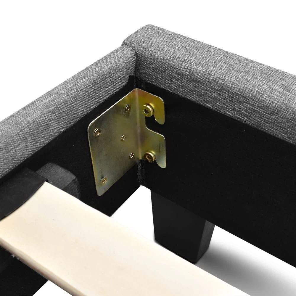 Artiss Double Size Fabric Bed Frame Headboard Grey 10 Artiss Double Size Fabric Bed Frame Headboard Grey - Image 8