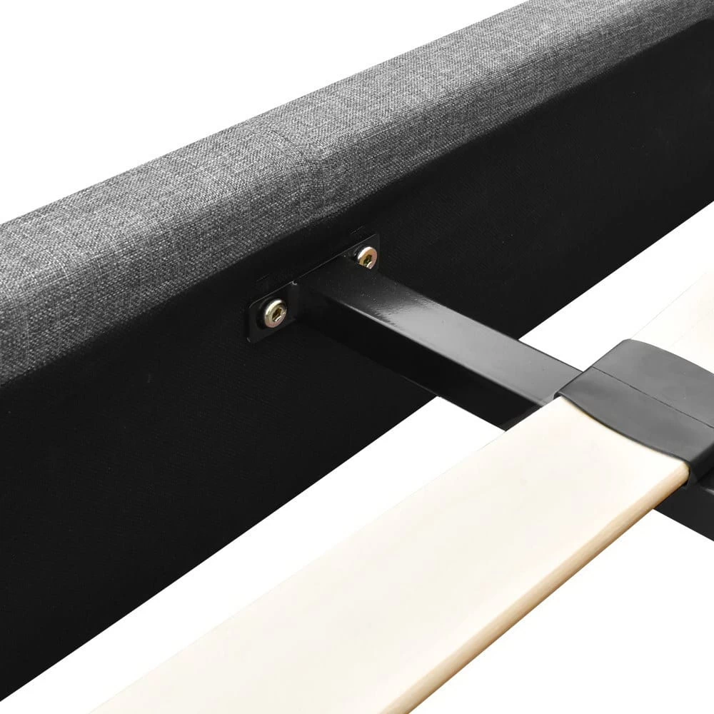 Artiss Double Size Fabric Bed Frame Headboard Grey 11 Artiss Double Size Fabric Bed Frame Headboard Grey - Image 9