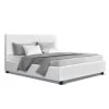 Artiss Double Full Size Bed Frame Base Mattress Platform White Leather Wooden NEO 1 Artiss Double Full Size Bed Frame Base Mattress Platform White Leather Wooden NEO -Furniture Shop BFRAME E NEO D WH AB 00