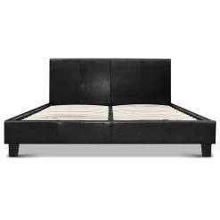 Artiss Double Size PU Leather Bed Frame Headboard – Black -Furniture Shop BFRAME E NEO DOU BK AB 02