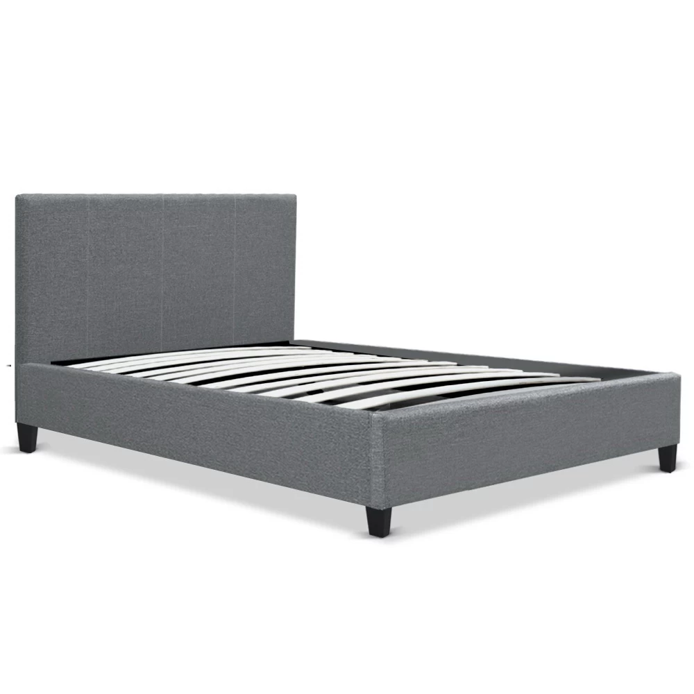 Artiss King Single Size Bed Frame Base Mattress Platform Fabric Wooden Grey NEO 3 Artiss King Single Size Bed Frame Base Mattress Platform Fabric Wooden Grey NEO