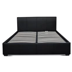 Artiss Queen Size PU Leather And Wood Bed Frame Headborad – Black 15 Artiss Queen Size PU Leather And Wood Bed Frame Headborad – Black -Furniture Shop BFRAME E NINO Q BK AB 02