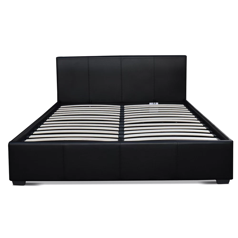 Artiss Queen Size PU Leather And Wood Bed Frame Headborad – Black 5 Artiss Queen Size PU Leather And Wood Bed Frame Headborad – Black - Image 3