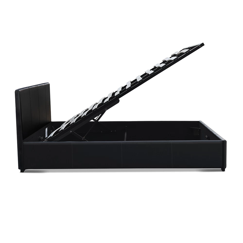 Artiss Queen Size PU Leather And Wood Bed Frame Headborad – Black 8 Artiss Queen Size PU Leather And Wood Bed Frame Headborad – Black - Image 6