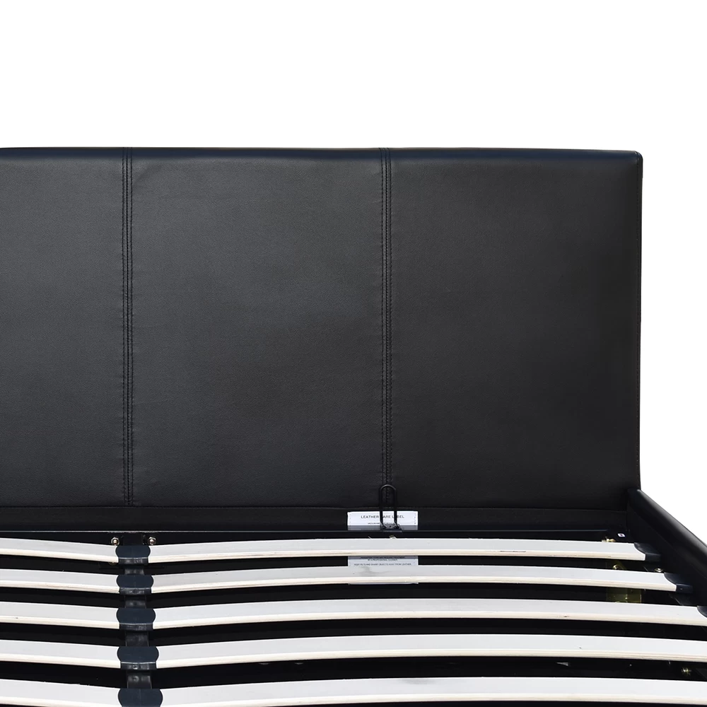 Artiss Queen Size PU Leather And Wood Bed Frame Headborad – Black 9 Artiss Queen Size PU Leather And Wood Bed Frame Headborad – Black - Image 7