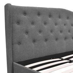 Artiss Double Size Wooden Upholstered Bed Frame Headborad – Grey -Furniture Shop BFRAME E PIER D GY AB 05